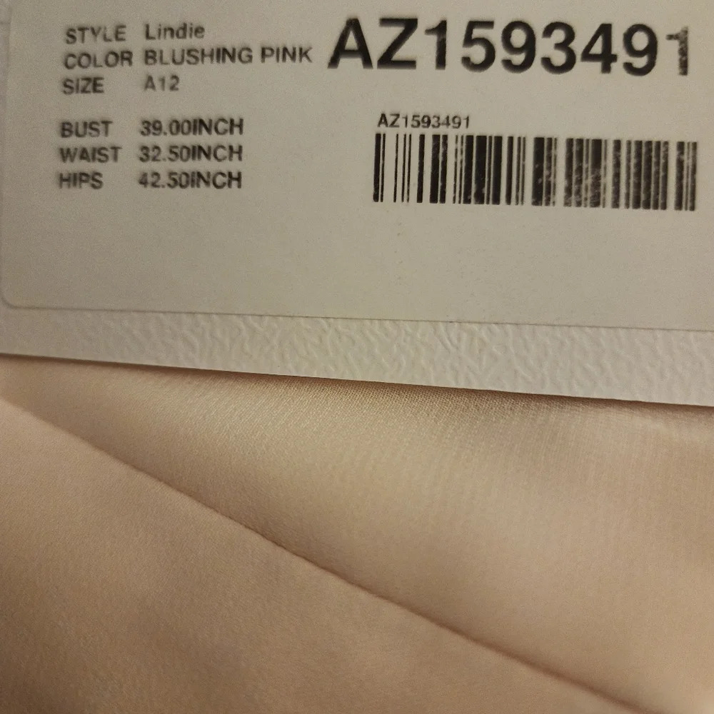 Lindie Dress in Blushing Pink by Azazie, NWT, Sz 12 - Picture 6 of 6